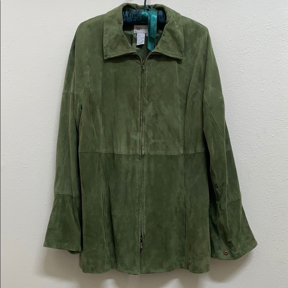 Worth Green Suede Jacket